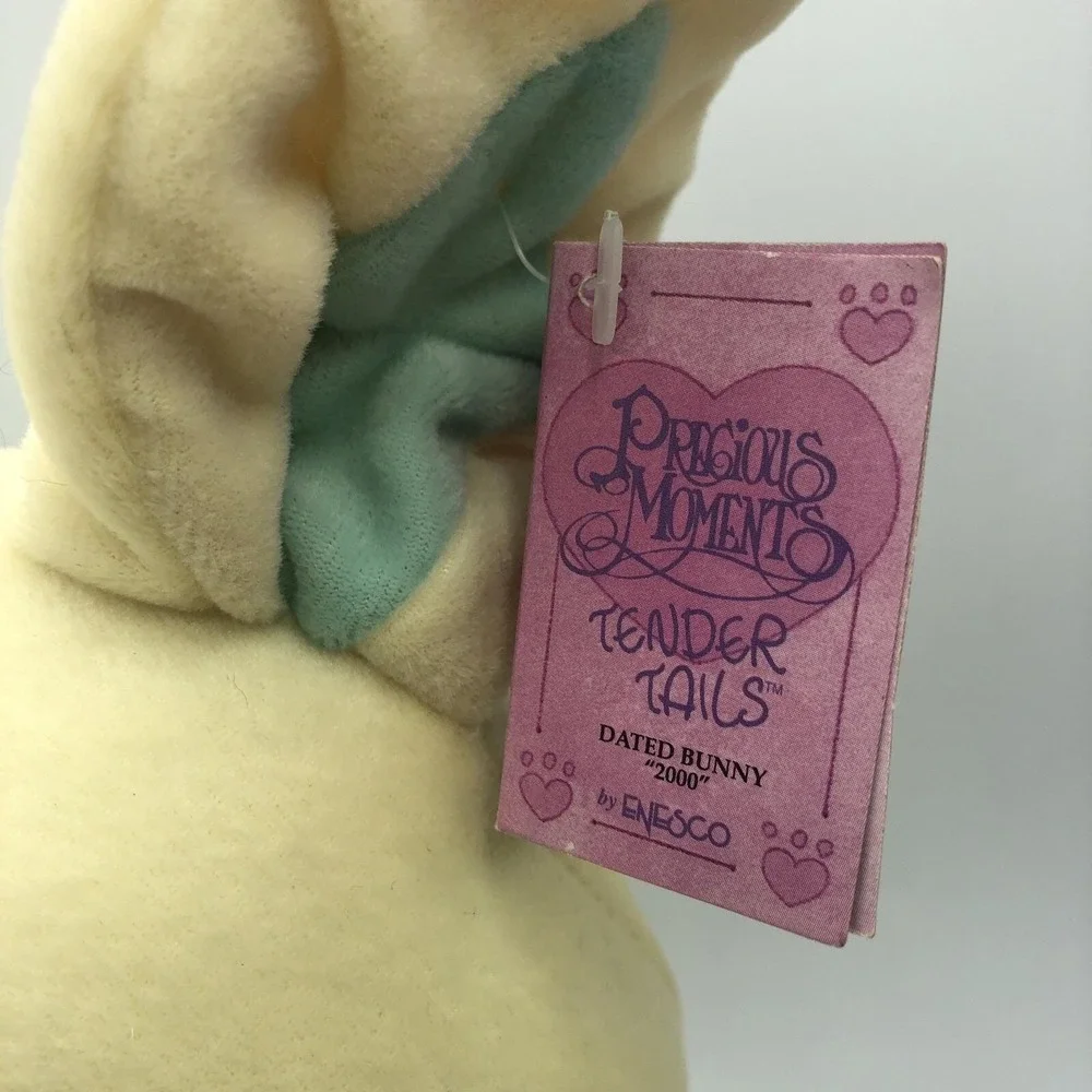 Vintage Enesco Tender Tails‎ Precious Moments Yellow Bunny Rabbit Easter Plush